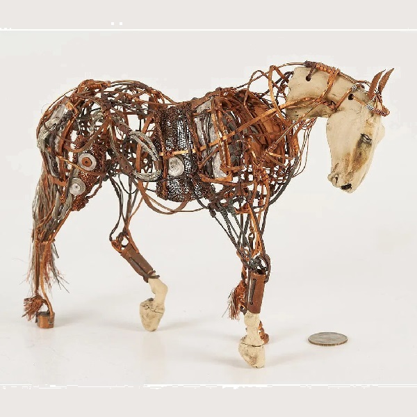 Aggie Zed Ceramic & Metal Horse Sculpture